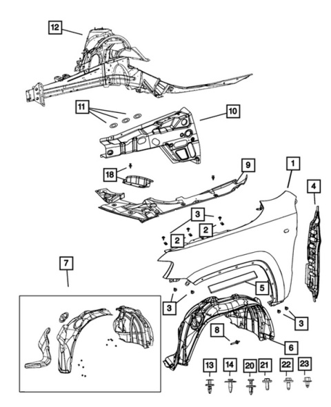 Osłona pasa przedniego lewa MOPAR 68277369AA Dodge Durango 2016-2023