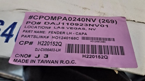 Błotnik przedni lewy Honda Civic 2005-2012 H220152Q H01240168C DJ-CV06403-LH