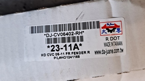 Błotnik przedni prawy Honda Civic 2005-2012 H220151Q H01241168C DJ-CV06402-RH