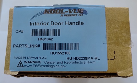 Klamka tylna lewa wewnętrzna czarna Honda Accord 2003-2007 HO1552106 H491342 HU-HD2238MA-RL