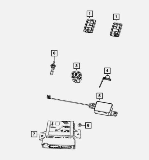 Moduł systemu bezkluczykowego Keyless Mopar Jeep Grand Cherokee 2024 2026 68736095AA