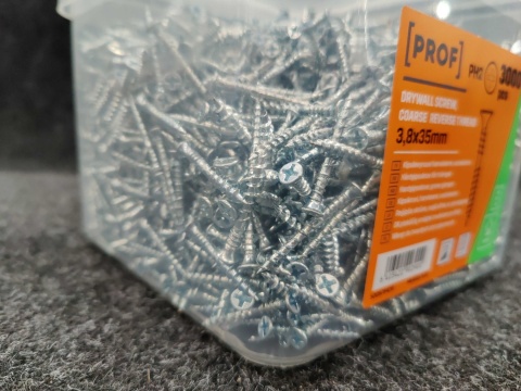 Wkręty do płyt gipsowo-kartonowych PROF 3,8×35 mm PH2 – opakowanie 3000 sztuk
