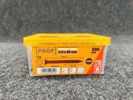 Wkręty tarasowe PROF 4,5×55 mm brązowe - opakowanie 200 sztuk