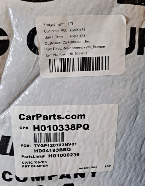 Zderzak grill przedni Honda Civic 2006-2011 HD04193BBQ H010338PQ H01000239