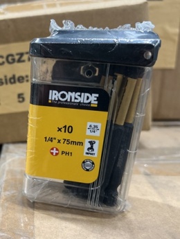 Zestaw udarowych bitów IRONSIDE PH1 75 mm - opakowanie 10 sztuk