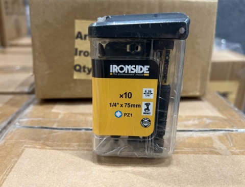 Zestaw udarowych bitów IRONSIDE PZ1 75 mm - opakowanie 10 sztuk