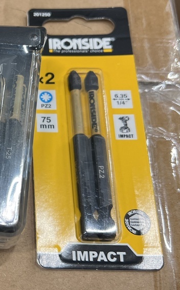 Zestaw udarowych bitów IRONSIDE PZ2 75 mm - opakowanie 2 sztuki