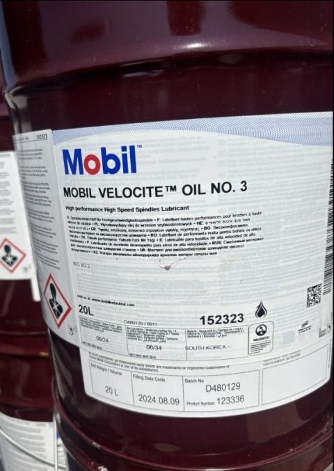 Olej wrzecionowy MOBIL VELOCITE OIL NO. 3 opakowanie 20l