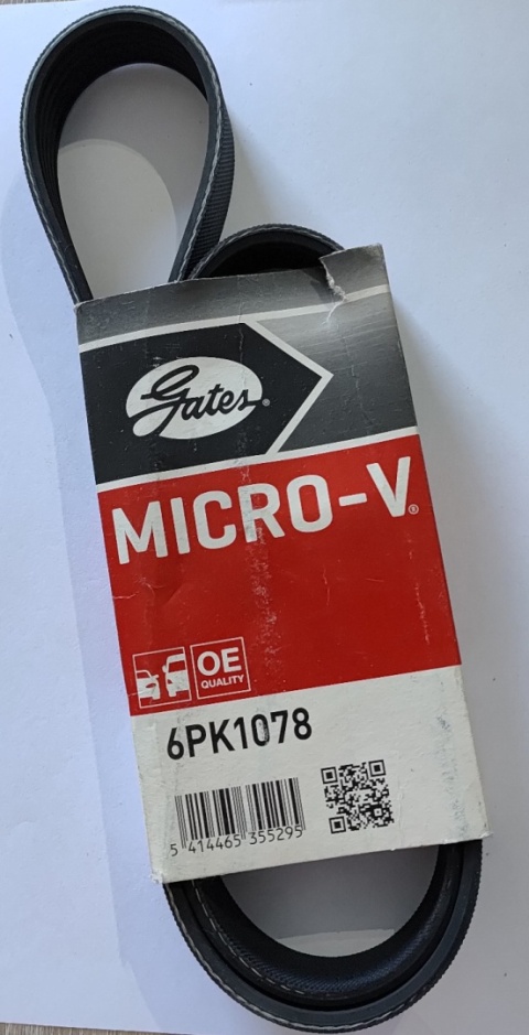 Pasek klinowy wielorowkowy GATES Alfa Romeo Audi BMW Citroen Fiat Honda Peugeot Seat Skoda Subaru VW 1994-2016 6PK1078