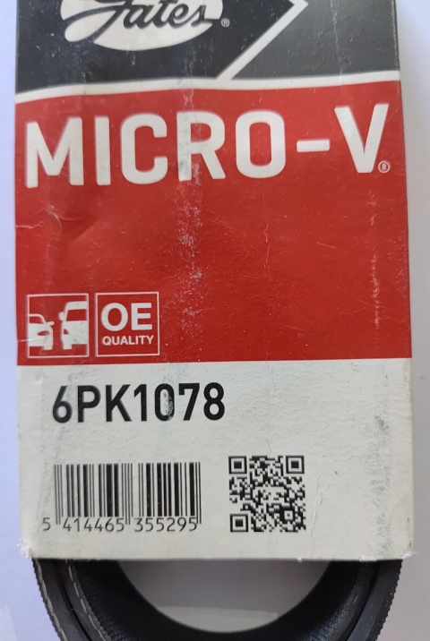 Pasek klinowy wielorowkowy GATES Alfa Romeo Audi BMW Citroen Fiat Honda Peugeot Seat Skoda Subaru VW 1994-2016 6PK1078