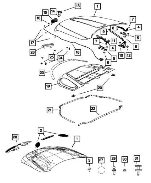 Uszczelka maski Dodge Durango 2011-2026 68084598AC