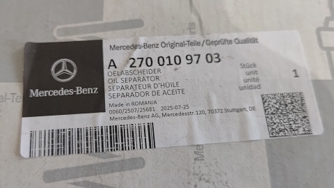 Nowy separator oleju odma Mercedes CLA 250 GLA 250 C300 Sprinter 2500 1500 2014-2023 A270 010 97 03